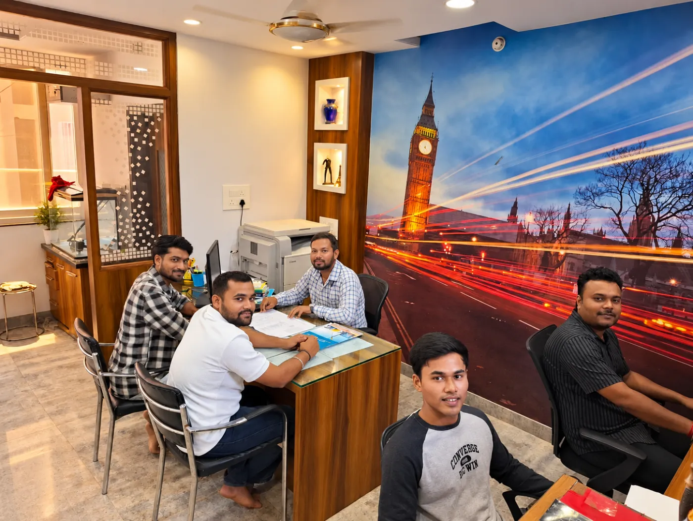 The team at work in the Aakriti Associates meeting room